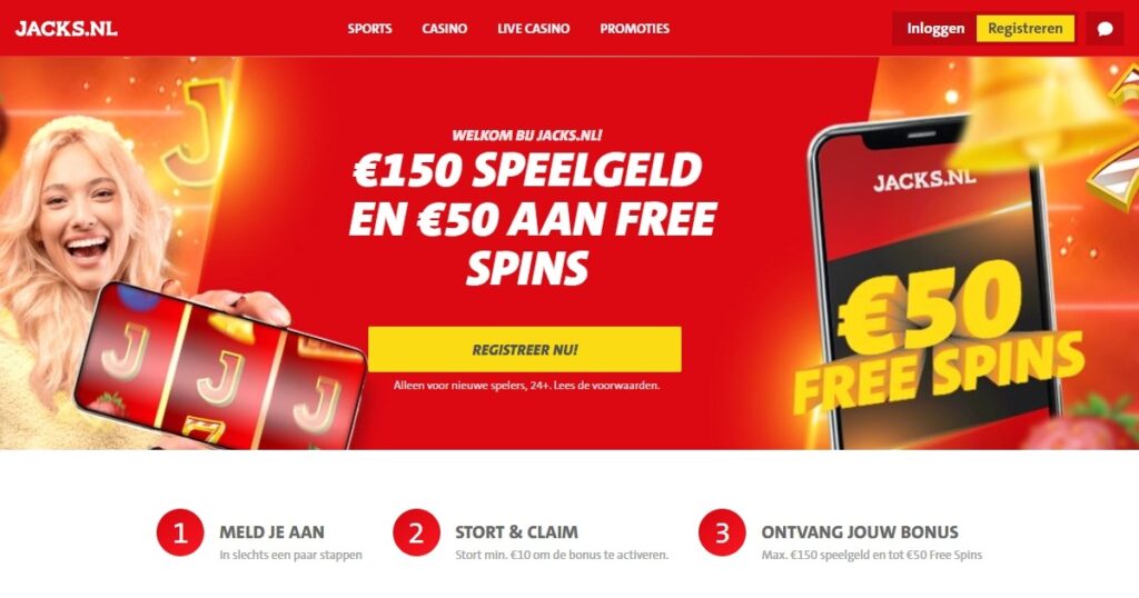 Jack's Casino Online welkomstbonus pagina